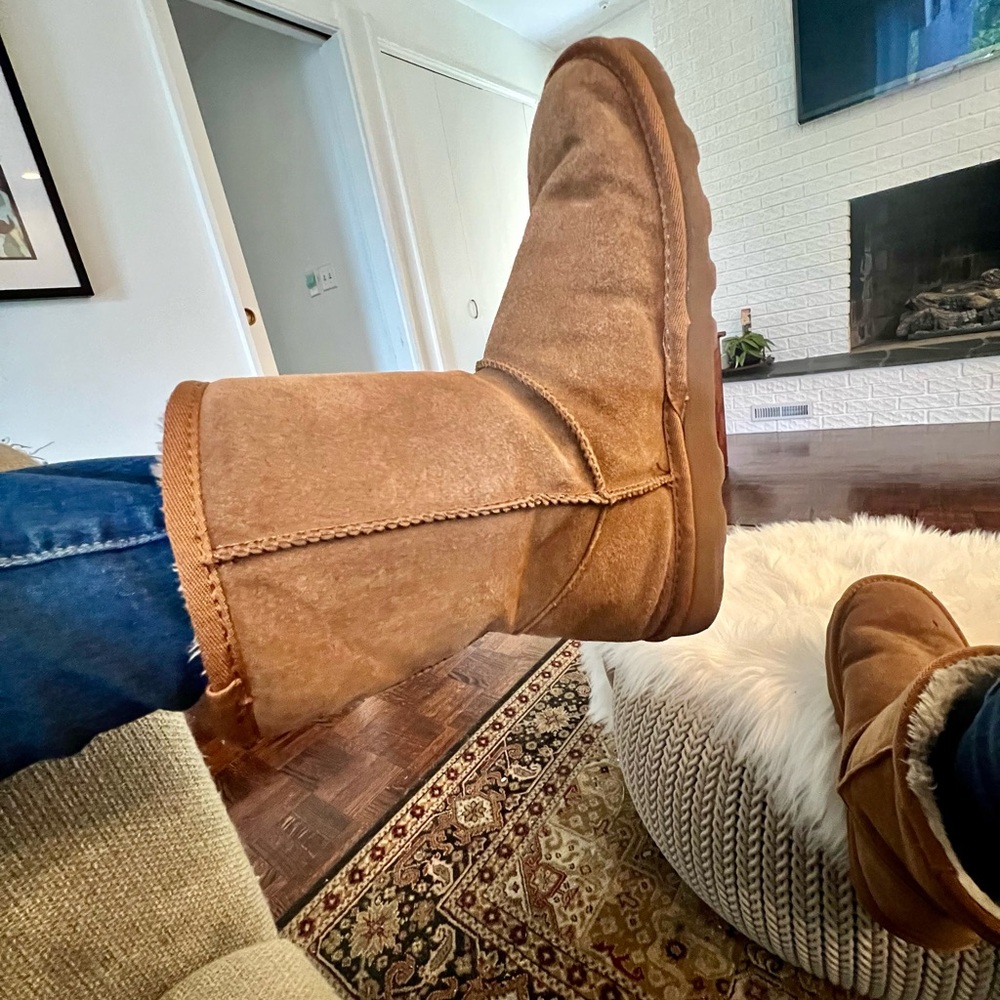 Faux UGG Classic Short Brown Boots Size 9.0